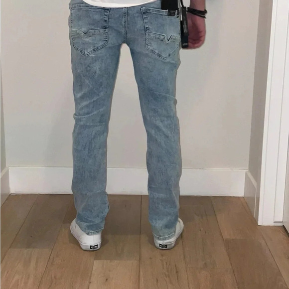 2PAIR- BUFFALO JEANS “EVAN-X” SLIM STRAIGHT STRETCH BLEACHED AND SANDED 30/30 - Picture 6 of 16